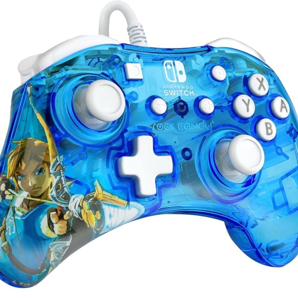 Zelda Rock Candy Switch Pro Controller Breath of The Wild Blue